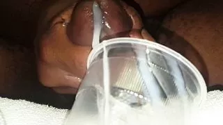 Huge cumshot from black cock