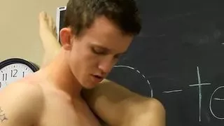 Twink Jordan Ashton fucks Max Martin anally on teacher's table