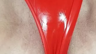 Satisfaction through latex panties