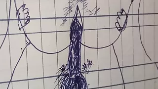 Artsy drawing with the help of a pencil while having sex