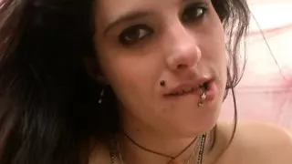 Dirty Brunette! Bridgette Powell with a toy