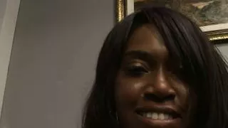 Delotta Brown holds her big tits to make Tj cum all over us