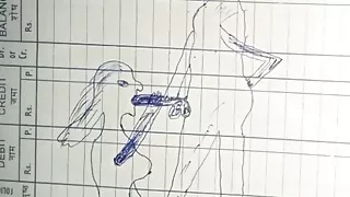Artsy drawing made with the help of a pencil while having sex