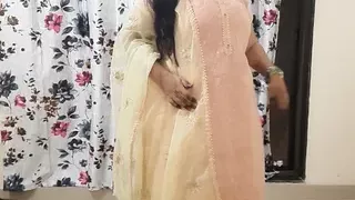 Indian horny bride getting ready for her suhagrat - hidden camera in room
