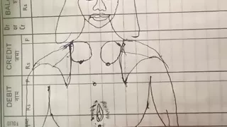 Arts drawing with the help of a pencil while having sex