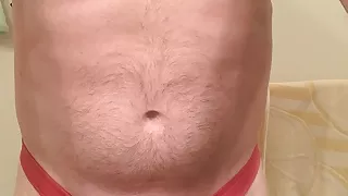 Stroking in stepdaughter's bra and thong