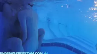 This Teen 18+ couple is so horny, they MUST fuck underwater in the pool and your are watching