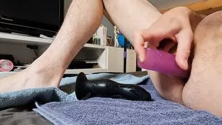 Anal dildo fuck, fingering, cumshot