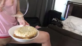 Nursing patient gets his breakfast