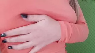 Masturbation of wet pussy on a balcony. Horny teen