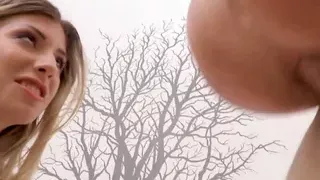 Blond babes blowing cock during threeway ffm assfuck