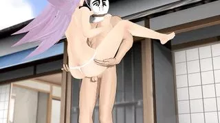 Fucked a childhood friend right in the courtyard of the house in front of the neighbors