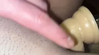 Fucking with sex machine and masturbating