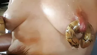 nippleringlover horny milf honey on big fat pierced nipples huge extreme nipple rings