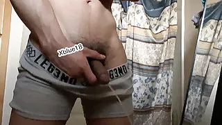 Young man undressed in the bathroom, before fucking his 18-year-old half-sister