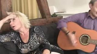 his girlfriend  rides old dick after mature cunnilingus