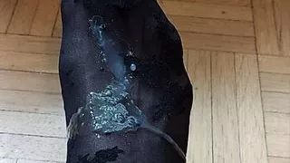 My own cum on my foot.
