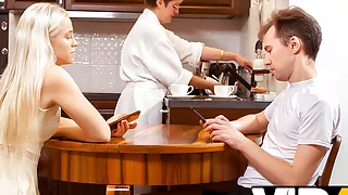 SISPORN. Boy fucks cute stepsis not afraid to be caught by strict stepmom