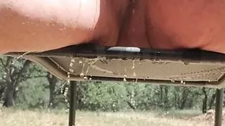 Grandpa takes a piss shower