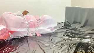 Fejira com - Multi-layer raincoat self bondage play 01