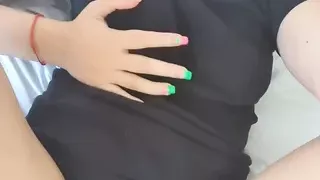 Very slowly touching wet pussy. Teen wants fucking