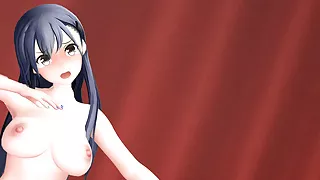 Naked dance in Suzuya's gym - Kancolle blue hair color edit smixix