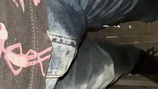 Wet jeans and sperm