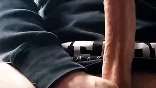 Edging my cock and using cum as lube