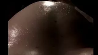 Looking down at my Oiled Belly and Jerking off Cock