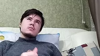 Beautiful boy jerking dick