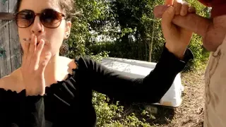 Getting in trouble outside at the pond - secret amateur outdoor sex