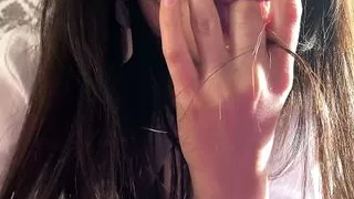 cute girl caresses her little pussy