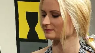 Michaele sucks and jerks a big cock to become a pornstar