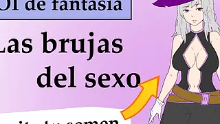 Spanish JOI con una bruja. Tu ama necesita semen.