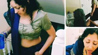 Hindi dirty old man - blowjob cum swallow - saree deepthroat cumshot