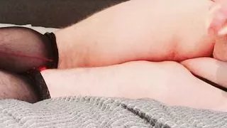 Samantha BBW Mature CD in stockings fucked her big ass with dildo