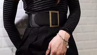 try out my new outfit and cum