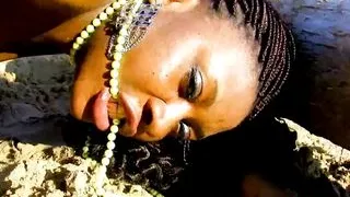 Black big cock lover Nancy Love gets her big ass fucked on the beach