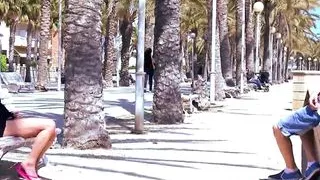 Brunette slut Samia Christal enjoys anal sex outdoors