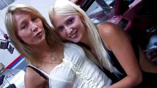 Eating pussy as Mallory Moore and Margaux Max get threesome