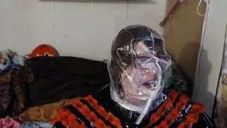 PVC Rubber Schoolgirl Sissy - Breathplay and pillow hump