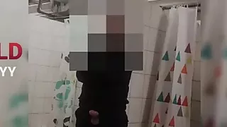 Security Guard wank in shower work
