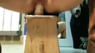 ITALIAN SLUT WIFE. Italian milf rides toy with ass and squirts