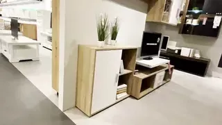 Public handjob in furniture store :P risky and crazy cumshot!