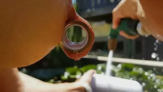 nippleringlover - horny milf is nude outdoors, shows stretched nipple & pussy piercings as well as asshole close-up