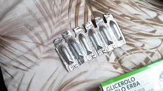 Glycerin suppositories pushed in the ass with a vibrator