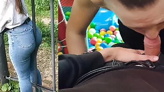 A stranger freed a beautiful girl from a trap and fucked in her mouth and ass