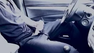 Hot guy jerking off in public parking lot