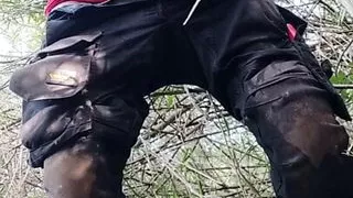 Pisse meine Snickers Arbeitshose und Calvins voll, durchnässt, popperbating und Nahaufnahme Cumshot