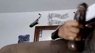 Milking Big Juicy BBC In Silicone Cock Ring and Swallowing Cum